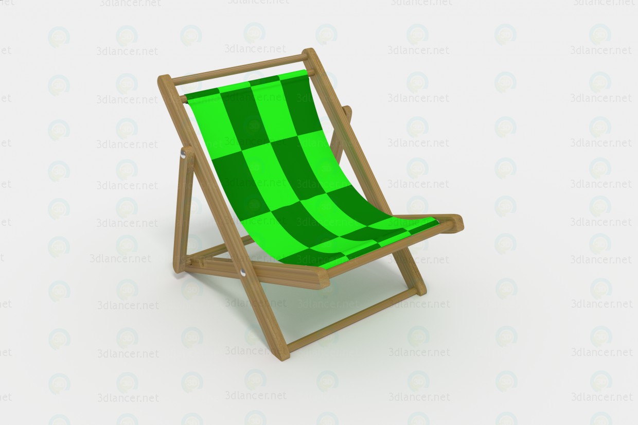 3d Deck chair model buy - render 3d Deck chair model buy - render