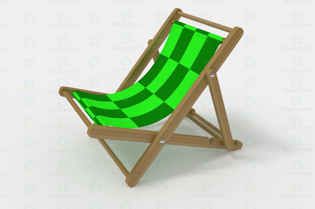 3d Deck chair model buy - render 3d Deck chair model buy - render