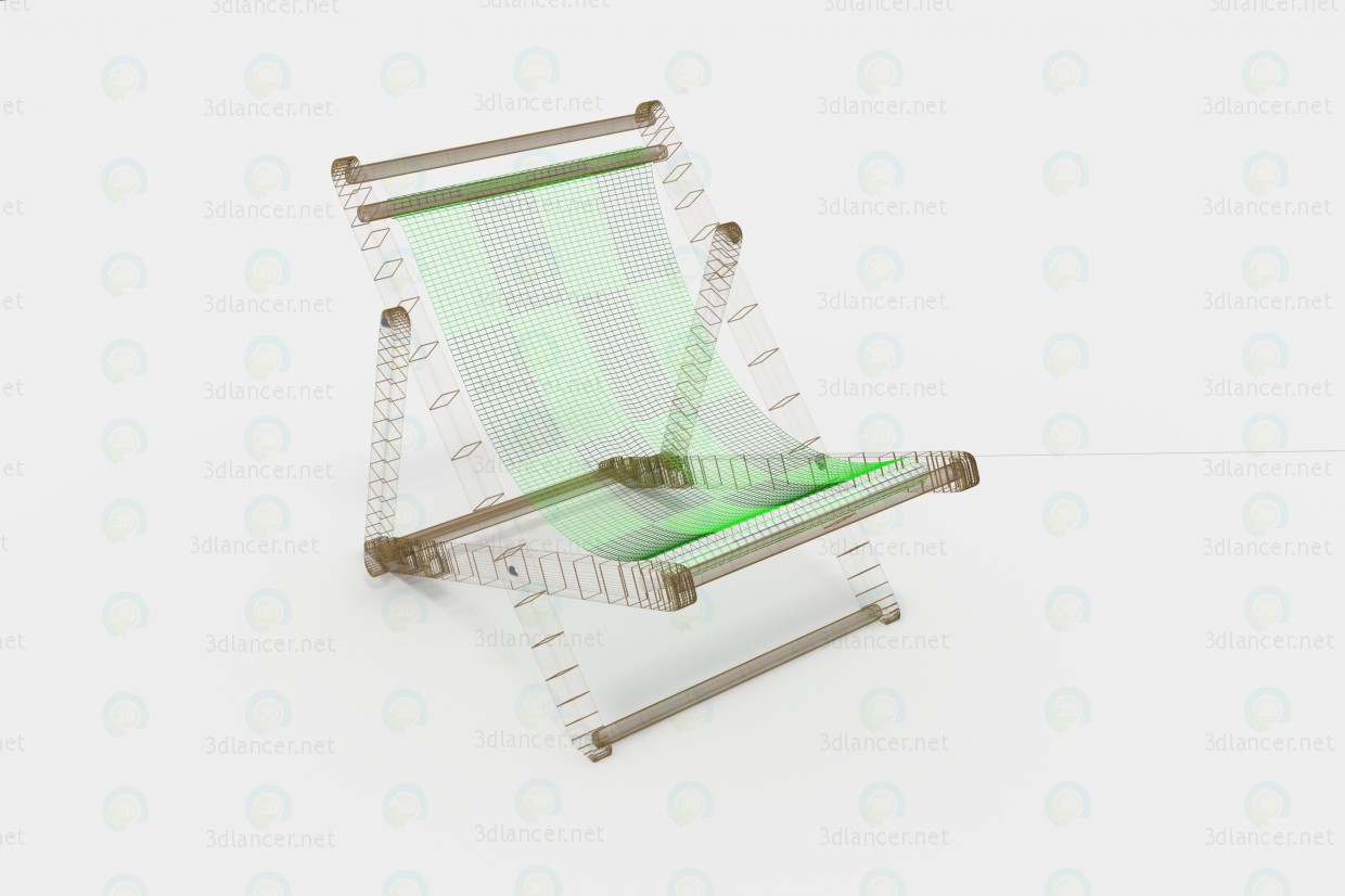 3d Deck chair model buy - render 3d Deck chair model buy - render