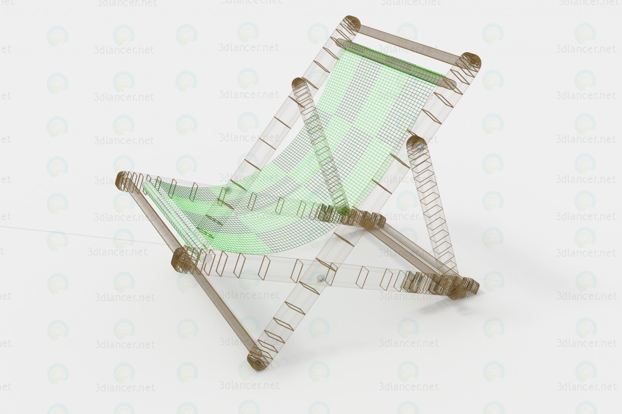 3d Deck chair model buy - render 3d Deck chair model buy - render