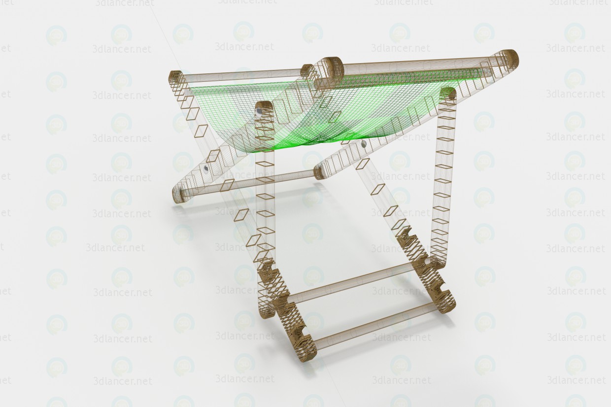 3d Deck chair model buy - render 3d Deck chair model buy - render