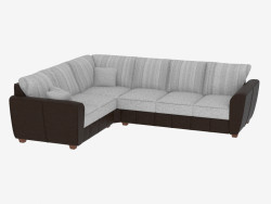 Corner sofa with combined upholstery (2C3)