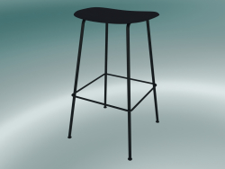 Bar stool with Fiber tube base (H 75 cm, Black)