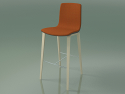 Bar stool 3998 (4 wooden legs, polypropylene, with front trim, white birch)