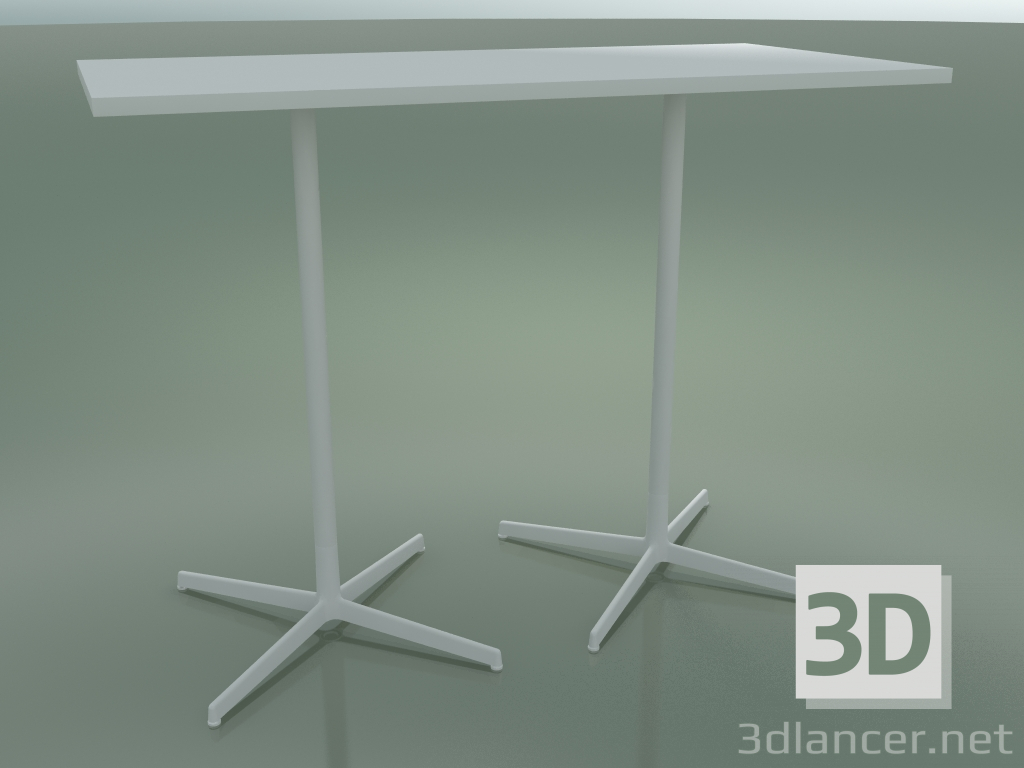 3D modeli Çift tabanlı dikdörtgen masa 5517, 5537 (H 105 - 69x139 cm, Beyaz, V12) - önizleme