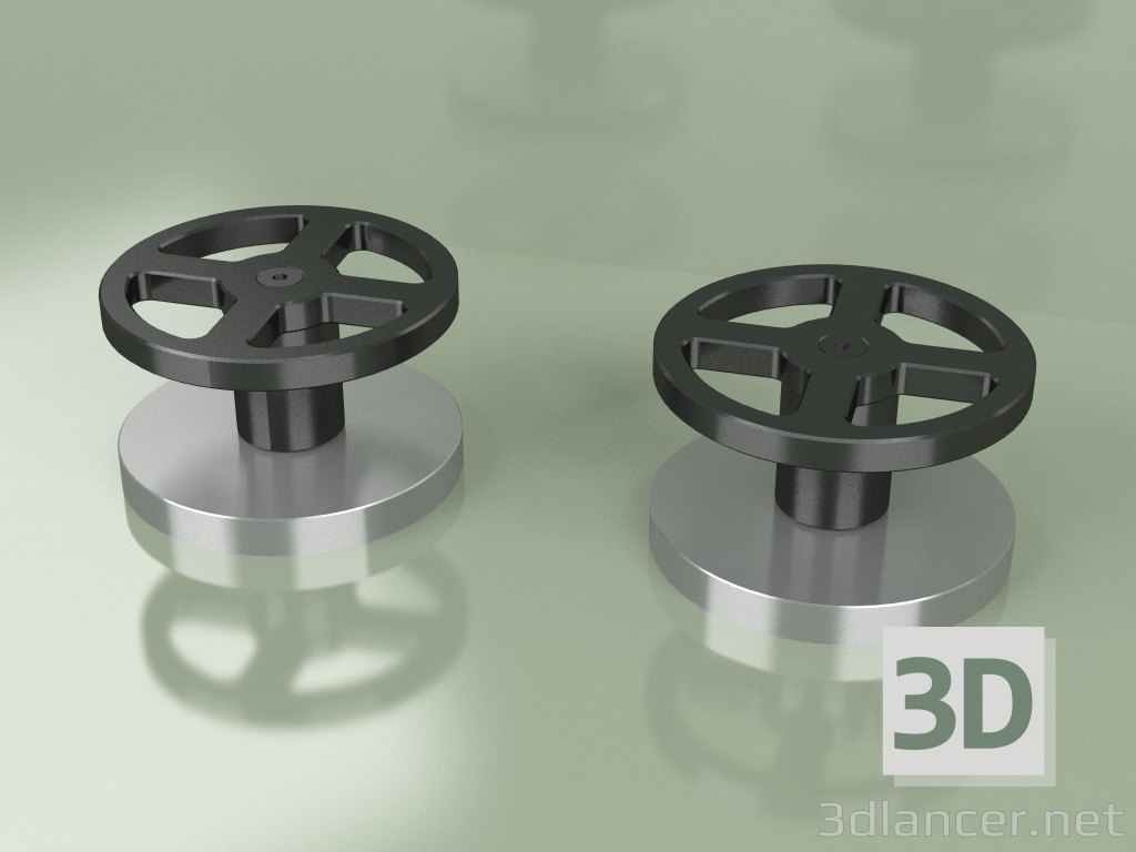 modèle 3D Jeu de 2 vannes d'arrêt mélangeuses (20 51 V, AS-ON) - preview