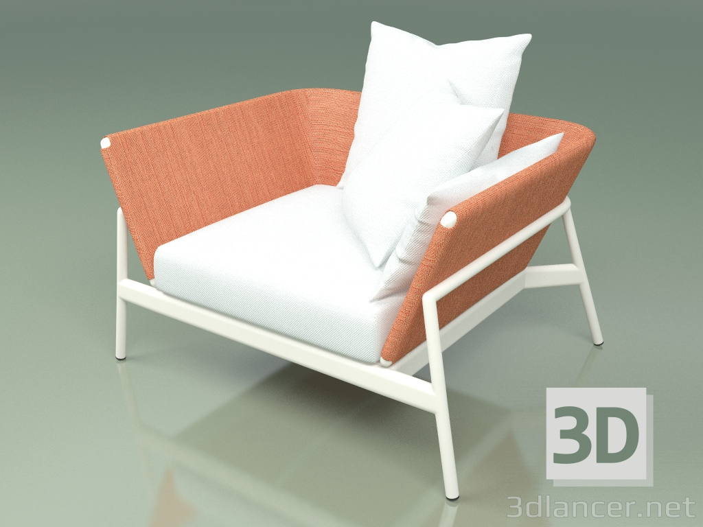 3d model Sofa 001 (Metal Milk, Batyline Orange) - preview