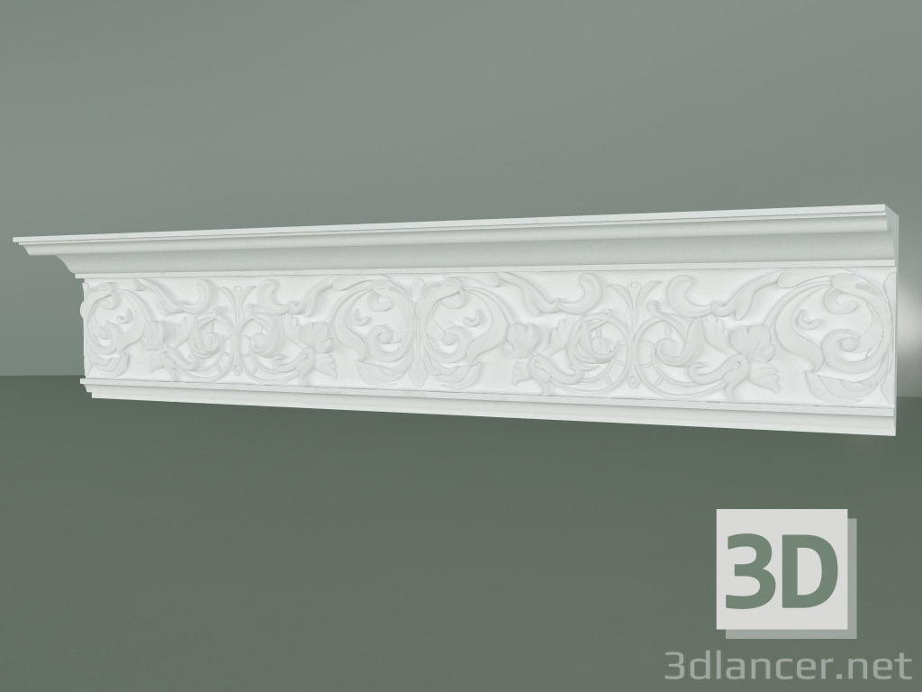modèle 3D Corniche en plâtre avec ornement KV088 - preview