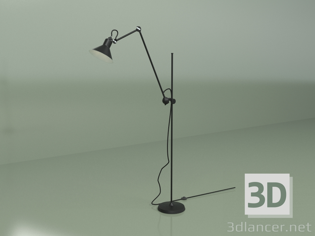 3d model Lámpara de pie Gras N 215 de Bernard-Albin Gras (negro) - vista previa
