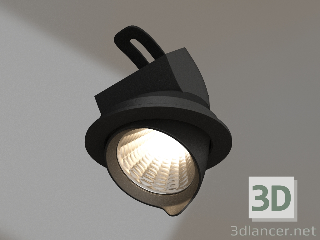 modello 3D Lampada LTD-EXPLORER-R130-20W Warm3000 (BK, 38 gradi, 230V) - anteprima
