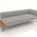 3d model Un módulo de sofá de 3 plazas con respaldo, reposabrazos a la derecha y balda a la izquierda. - vista previa