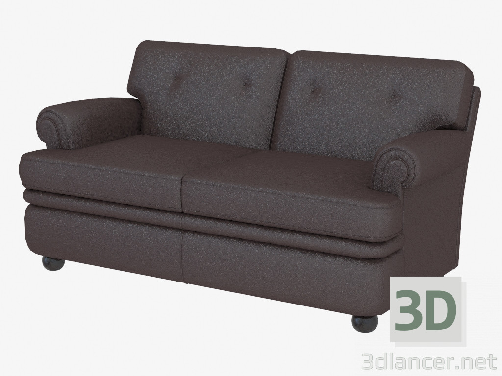 modèle 3D Canapé en cuir double classique - preview