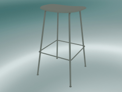 Bar stool with Fiber tube base (H 75 cm, Gray)