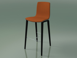 Bar stool 3998 (4 wooden legs, polypropylene, with front trim, black birch)
