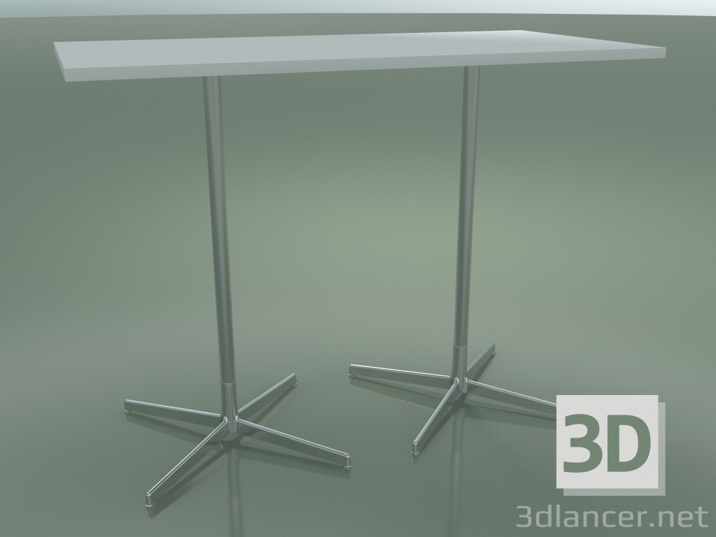 3D Modell Rechteckiger Tisch mit doppelter Basis 5517, 5537 (H 105 - 69x139 cm, Weiß, LU1) - Vorschau