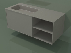 Lavabo avec tiroir et compartiment (06UC734S2, Clay C37, L 120, P 50, H 48 cm)