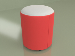 Pouf Molecule (Red-White leather)