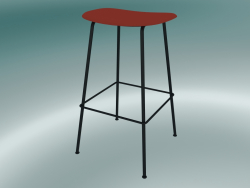 Bar stool with Fiber tube base (H 75 cm, Dusty Red, Black)