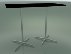 Rechteckiger Tisch mit doppelter Basis 5517, 5537 (H 105 - 69x139 cm, Schwarz, LU1)