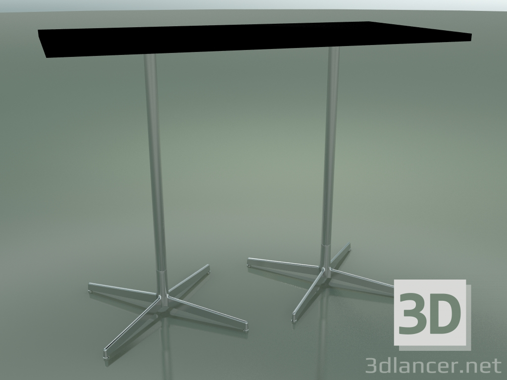 modello 3D Tavolo rettangolare con doppia base 5517, 5537 (H 105 - 69x139 cm, Nero, LU1) - anteprima