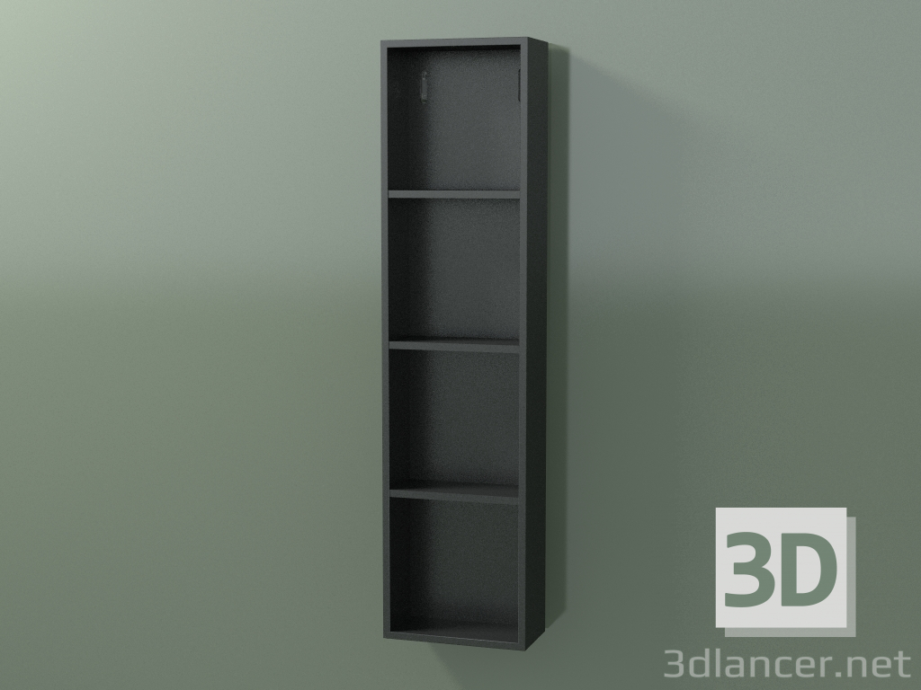 modello 3D Mobile alto Wall (8DUAEA01, Deep Nocturne C38, L 24, P 12, H 96 cm) - anteprima