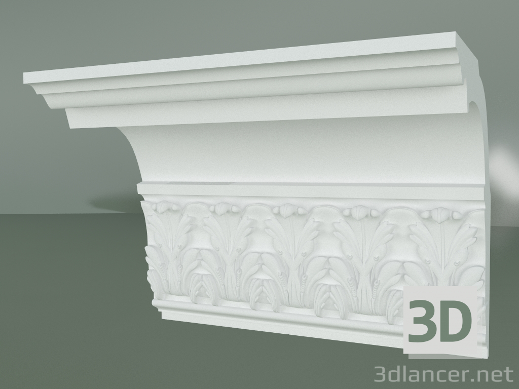 modèle 3D Corniche en plâtre avec ornement KV098 - preview