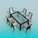 3d model Set-table with chairs - preview