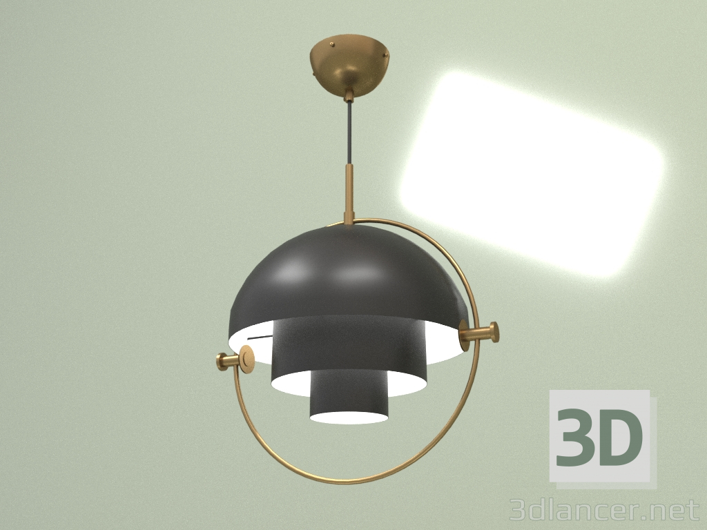 Modelo 3d Luminária pendente Tobias (preto, latão) - preview