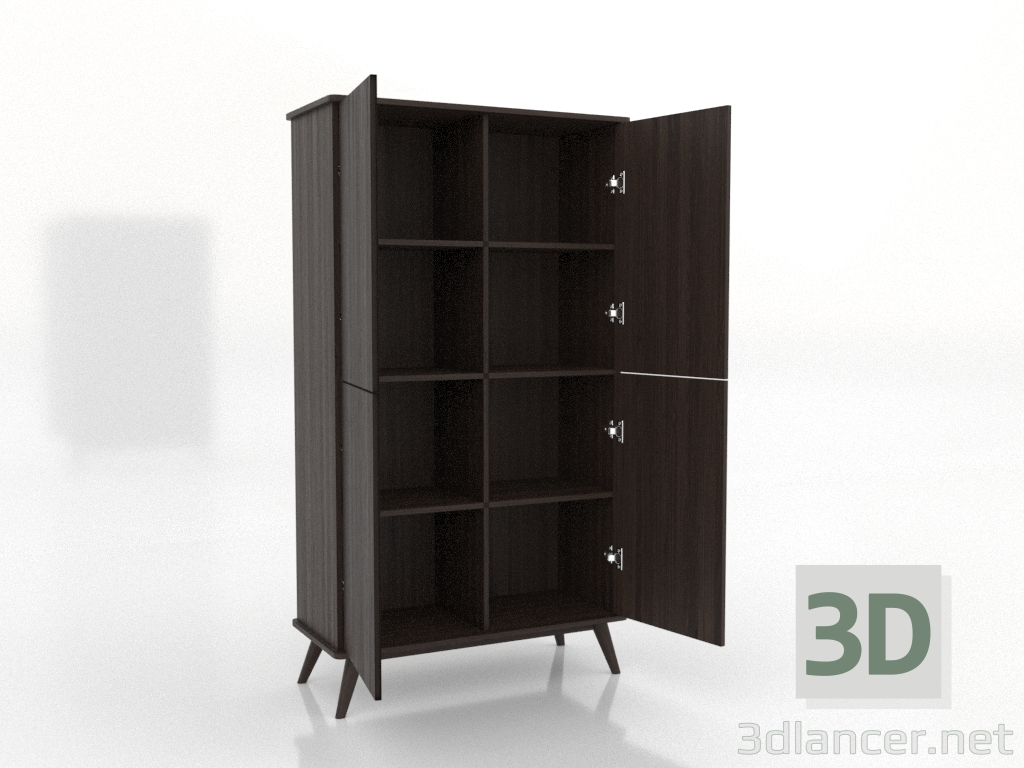 3d model Armario 5 1000x450x1800 mm (abierto, nogal fresno) - vista previa