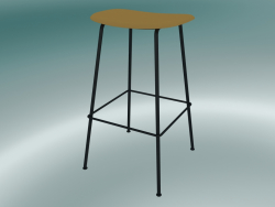 Bar stool with Fiber tube base (H 75 cm, Ocher, Black)