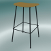 3d model Bar stool with Fiber tube base (H 75 cm, Ocher, Black) - preview