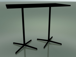Table rectangulaire avec base double 5517, 5537 (H 105 - 69x139 cm, Noir, V39)
