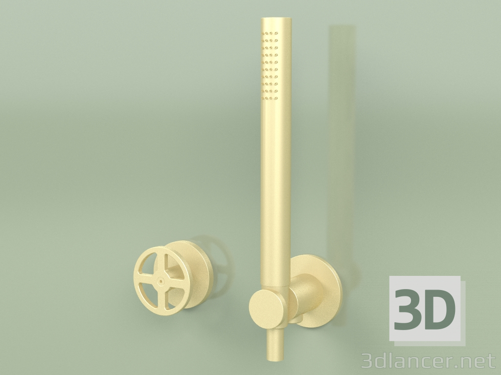 3d модель Комплект гідропрогрессівного змішувача для ванни-душа з ручним душем (20 58, OC) – превью