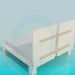 3D Modell Doppel Bett - Vorschau