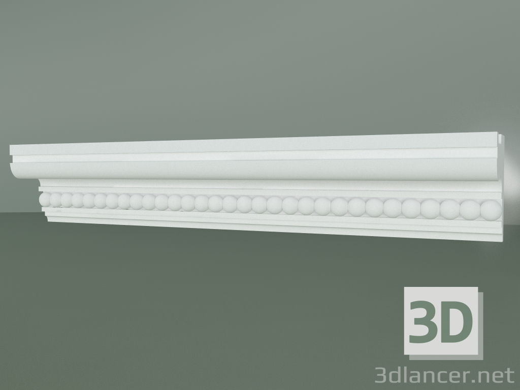 modèle 3D Corniche en plâtre avec ornement KV125-S - preview