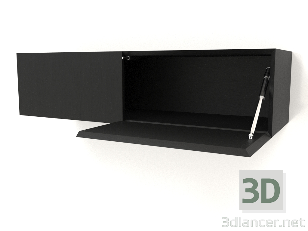modello 3D Mensola pensile ST 06 (porta aperta) (2 ante, 1000x315x250, legno nero) - anteprima