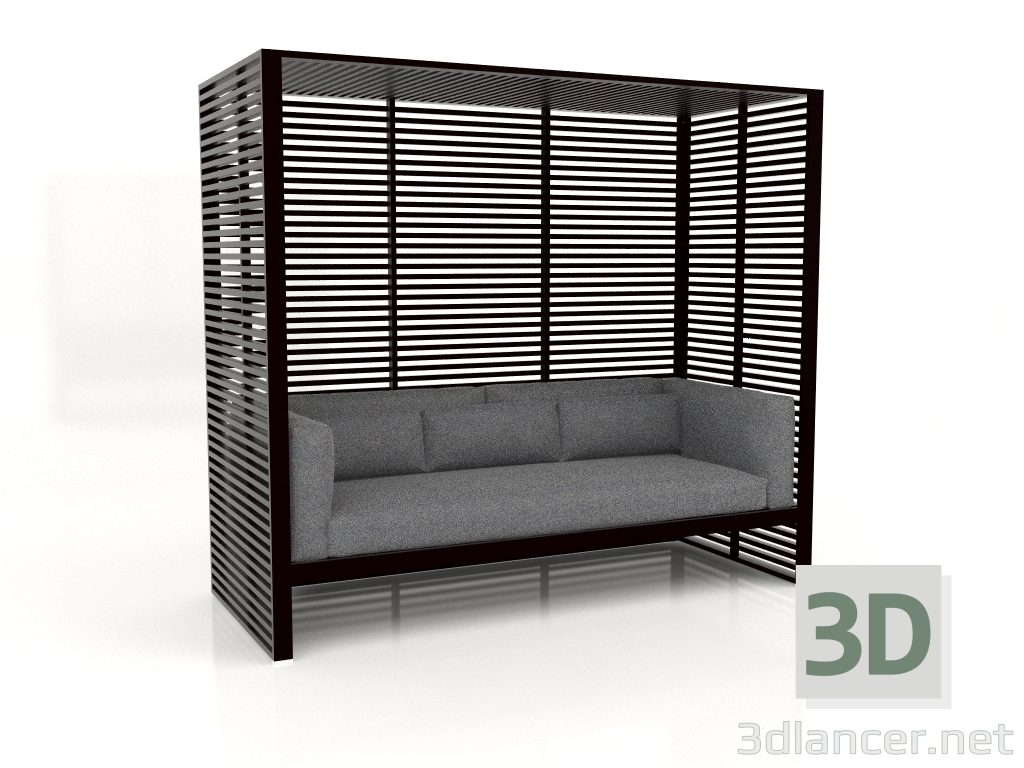 3D Modell Al Fresco Sofa mit Aluminiumrahmen (Schwarz) - Vorschau