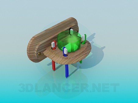 modelo 3D Soporte cepillo de dientes de madera - escuchar modelo 3D Soporte cepillo de dientes de madera - escuchar