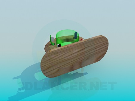 modelo 3D Soporte cepillo de dientes de madera - escuchar modelo 3D Soporte cepillo de dientes de madera - escuchar