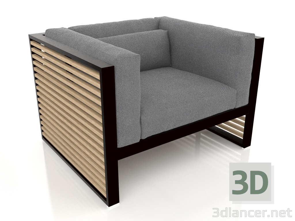 modèle 3D Chaise longue (Noir) - preview