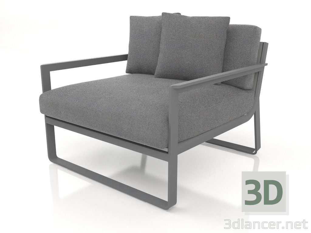 modello 3D Poltrona lounge (Antracite) - anteprima