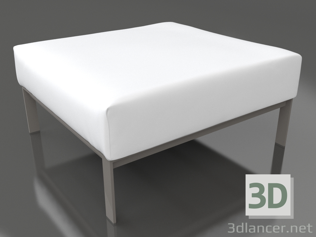 modèle 3D Module canapé, pouf (Gris quartz) - preview