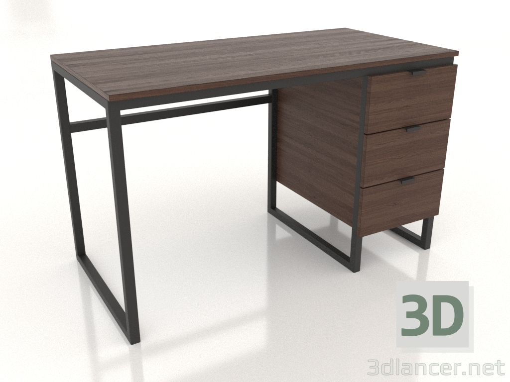 modèle 3D Bureau NEUF 1200x600 mm (noyer foncé) - preview