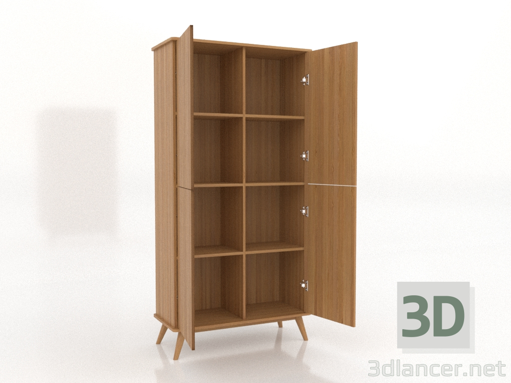 3d модель Шкаф 5 1000х450х2000 мм (открытый, натуральный дуб) – превью 3d модель Шкаф 5 1000х450х2000 мм (открытый, натуральный дуб) – превью