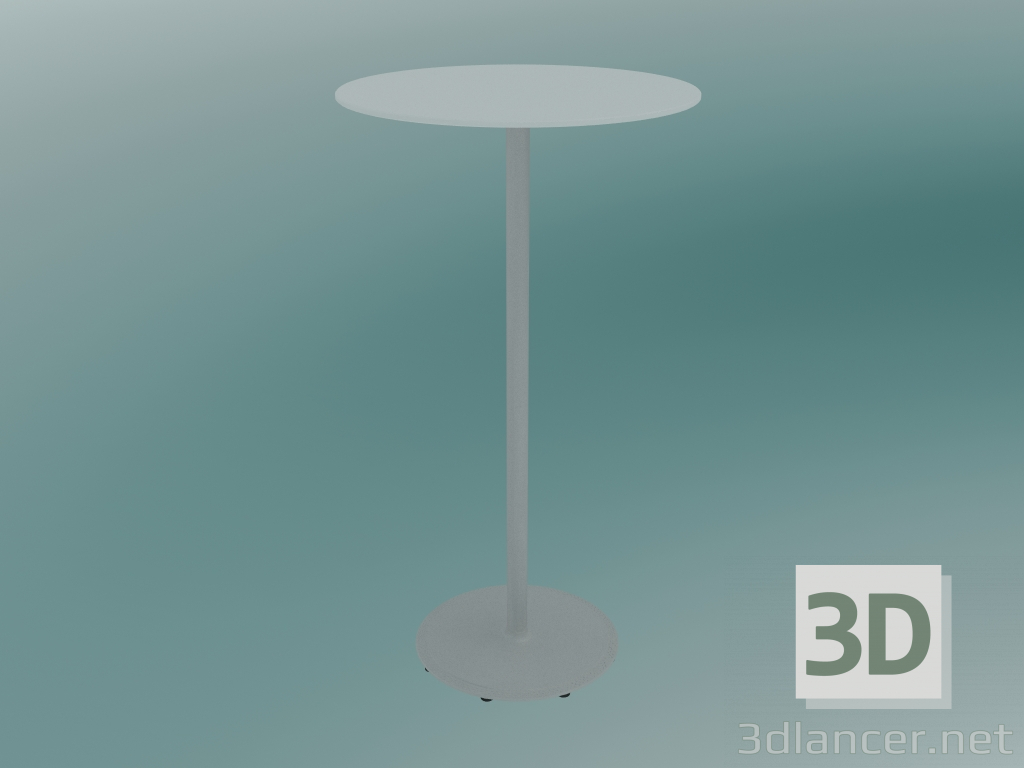 modello 3D Tavolo BON (9380-71 (⌀ 60cm), H 109cm, HPL bianco, ghisa bianco) - anteprima