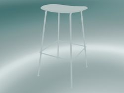 Bar stool with Fiber tube base (H 75 cm, White)