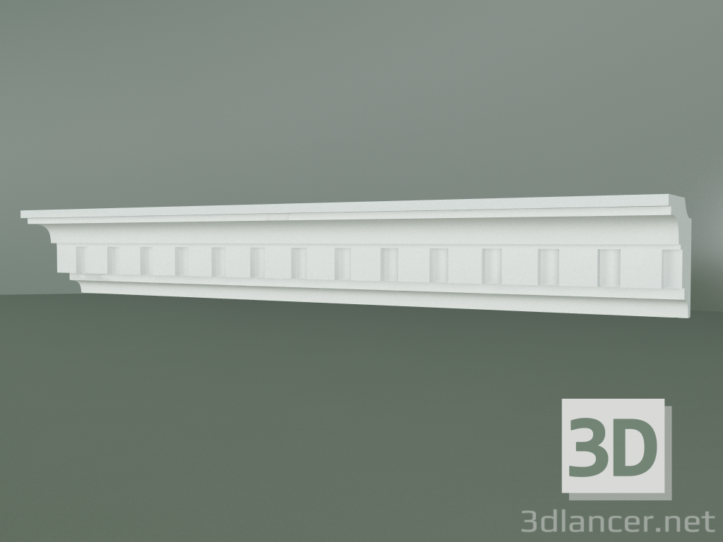 modèle 3D Corniche en plâtre avec ornement KV500 - preview