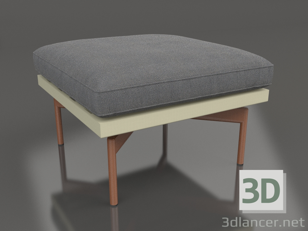 3d model Pouf for a club chair (Gold) - preview