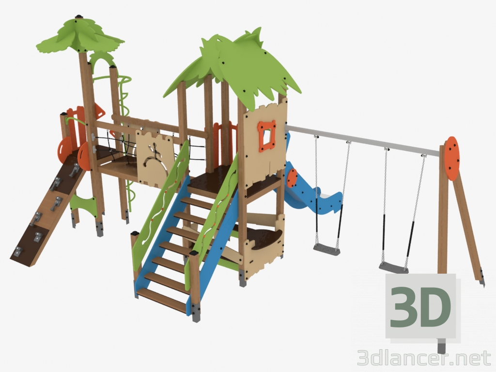 modello 3D Complesso di giochi per bambini (T1204) - anteprima