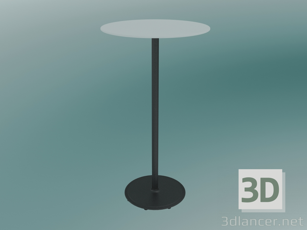 modello 3D Tavolo BON (9380-71 (⌀ 60cm), H 109cm, HPL bianco, ghisa nero) - anteprima